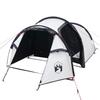 VidaXL Tente de Camping 4 Personnes, Tente d'Ombrage avec Sac, Auvent Portable avec Parois Latérales pour Randonnée, Blanc 94393