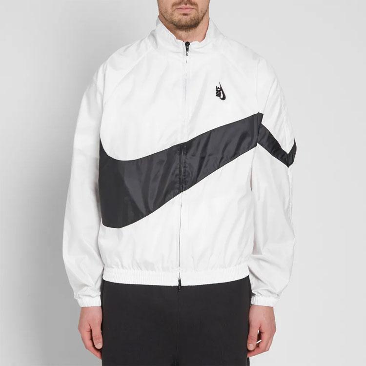 Nike Куртка на молнии с воротником-стойкой Lab Heritage и большой галочкой Мужские куртки Белый Черный AA1569-100
