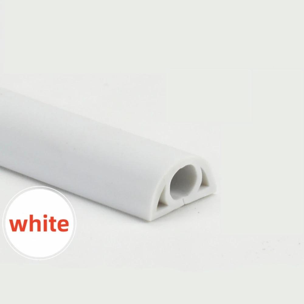 1Pc 2m/78.74in PVC Floor Cord Cover Self-Adhesive Anti-extrusion Extension Wiring Duct Protector Power Cable Protector