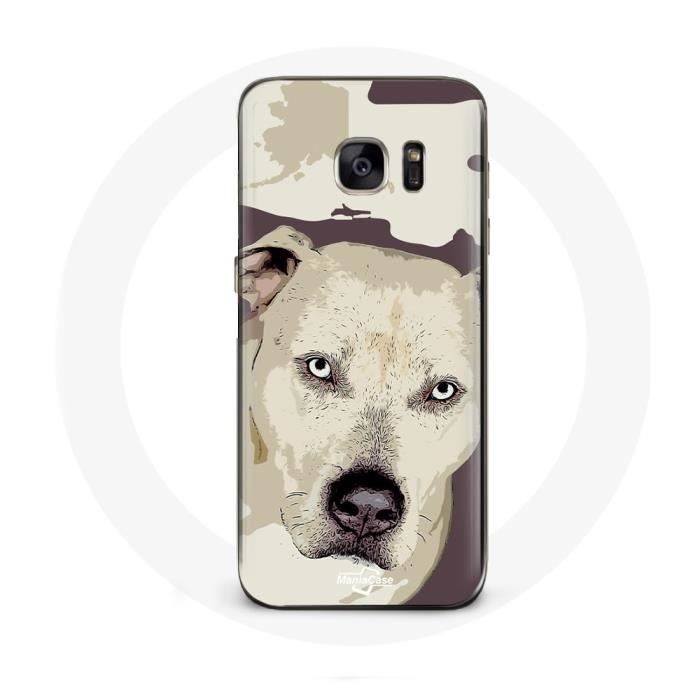 Case - Samsung - Galaxy S7 - Flexible - Pitbull Dog - White