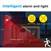 Solar Powered Warning Crime Automatic Motion 110dB LED Security Tea Parking Lot Light, Outdoor, Prevention, Anti-Theft, Lighting, Sensor, Siren,