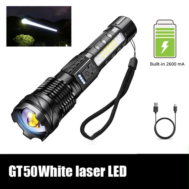 High Strong Power 90000LM Led Zoom Flashlights Tactical Emergency Spotlights USB Rechargeable Outdoor Camping Hiking Torch