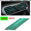 10Pcs Colorful Car Air Conditioner Vent Outlet Trim Decor Strips U Shape Moulding PVC  Colorful Shiny Car Trim Strips Decoration