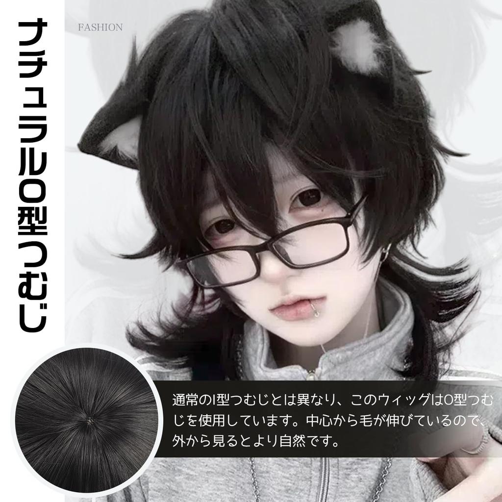 Парик Sofeiyan Wolf Mullet Wolf Длинный стильный слой Красивый натуральный маленький лик Одежда Harajuku Makeover Косплей Полный парик Черный парик Косплей унисекс