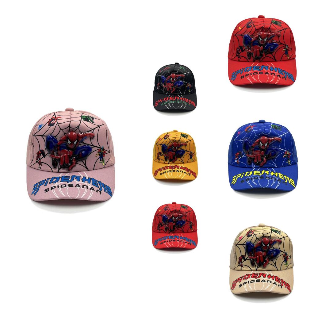 Childrens Cartoon Spider Man Pattern Baseball Cap With Short Brim For Summer Indoor Outdoor Kids