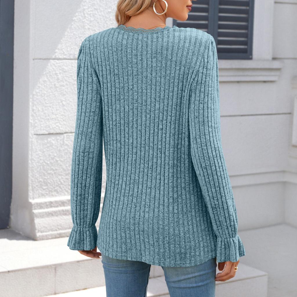 Женские рубашки с длинным рукавом, кружевные топы, деловая повседневная осенняя модная одежда, трикотажные блузки