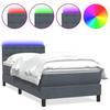 VidaXL Sommier à lattes de lit et matelas et LED gris foncé 80x220 cm velours 3317290