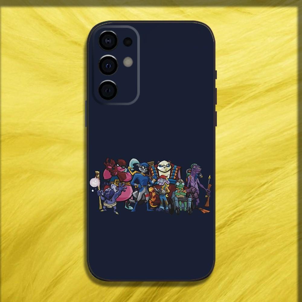 Cartoon Sly C-Cooper Phone Case For Samsung S24,S21,S22,S23,S30,Ultra,S20,Plus,Fe,Lite,Note,10,9,5G Black Soft Cover