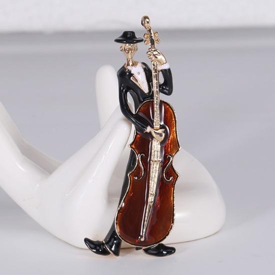 Креативная эмалированная брошь в форме виолончели в форме музыканта, булавка для костюма, пальто, шаль, булавка для лацкана, значок, аксессуары, ювелирные изделия, подарок
