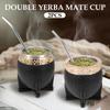 Набор из тыквы для мате Yerba Mate 240 мл Современная чашка для мате из нержавеющей стали 2 соломинки-бомбильи С двойными стенками для горячих и холодных напитков Кофе и чай
