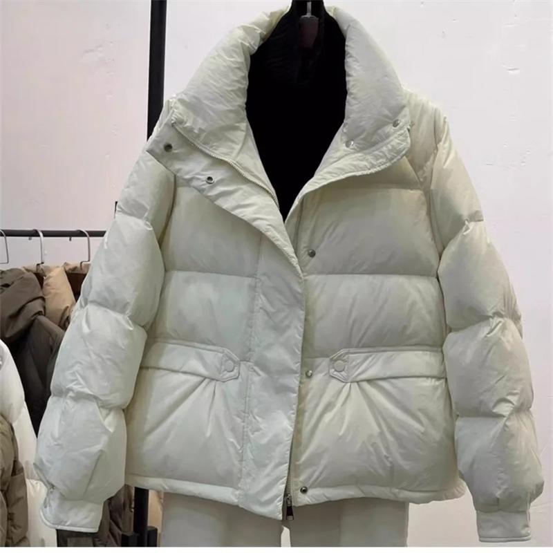 Parkas Women Puffy Jacket Fashion Loose Casual Winter Stand Collar Coat Female Lightweight Short Down Cotton Jacket Out