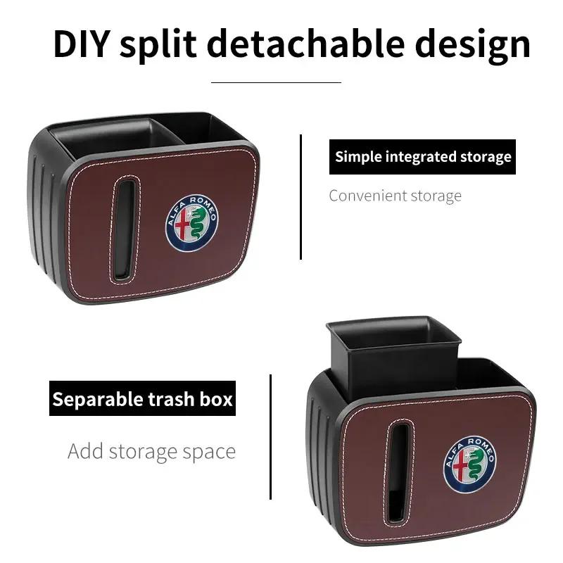 Car Stickers For Alfa Romeo Multifunctional car seat back trash can Storage box Storage pocket for Alfa Romeo Giulia Giulietta S
