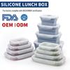 Four-Piece Silicone Foldable Lunch Box Set - Microwave Safe, Heat Resistant, Perfect for Office or Outdoor Picnics.