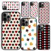 Игральные Карты Масти Символы Чехол для Телефона для iPhone 17 Air 16 Coque 15 14 12 13 PLUS 11 PRO MAX Задняя Крышка Fundas Shell