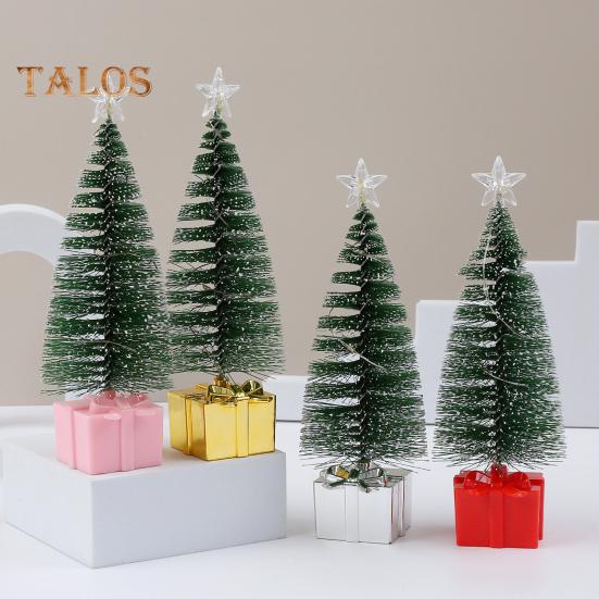 4 шт. маленьких елочных украшений со светодиодными лампами на батарейках реалистичные мини-настольные аксессуары для рождественской елки