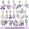 Cute Unicorn Charm Copper Beads Lovely Colorful Pendant Fit Charm Bracelet Necklace Diy Women Original Jewelry Gift