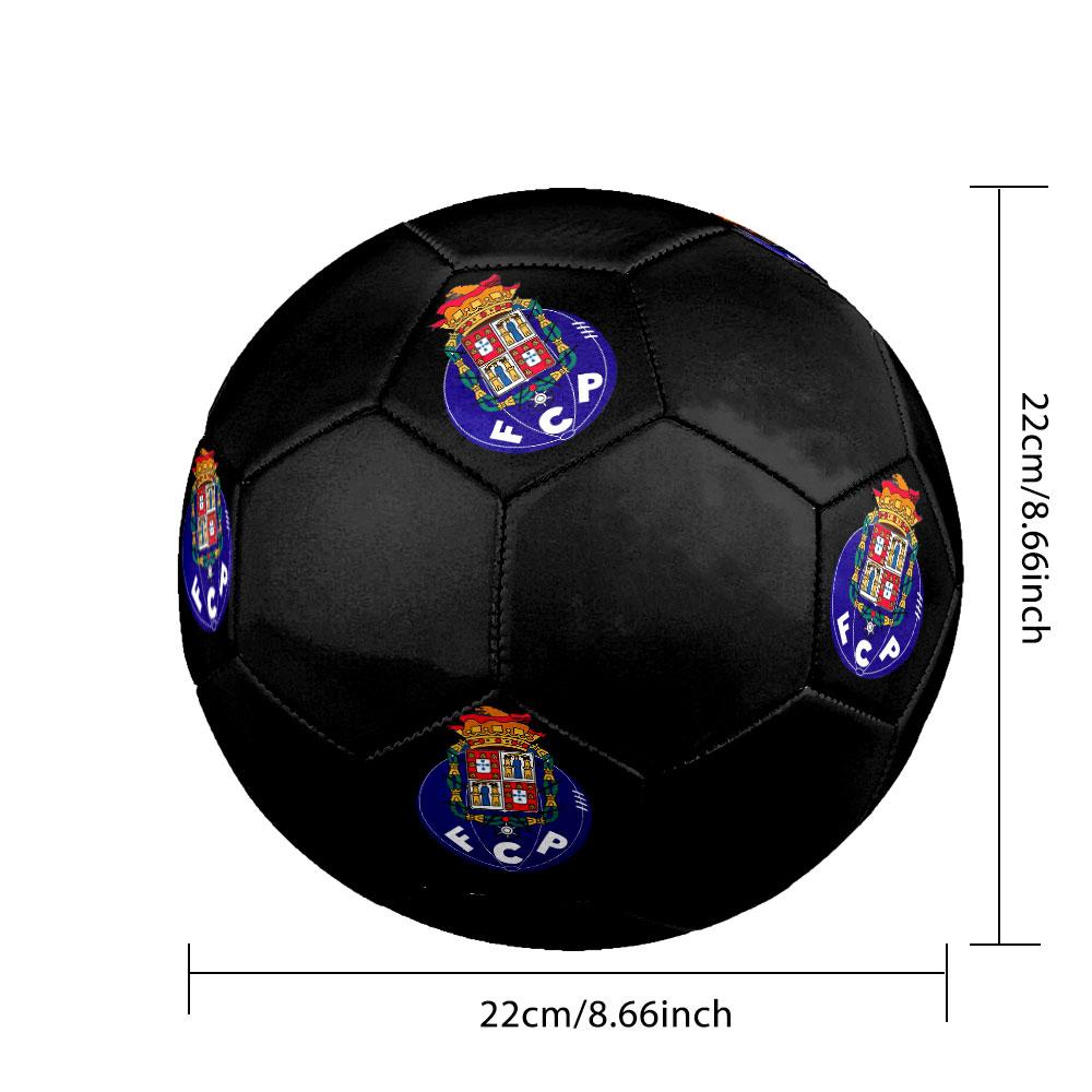 FC Porto Size 5 Soccer Ball, Machine-Stitched PVC, Durable & High Bounce, All Ages Fit, fan merchandise, matches & outdoor use.