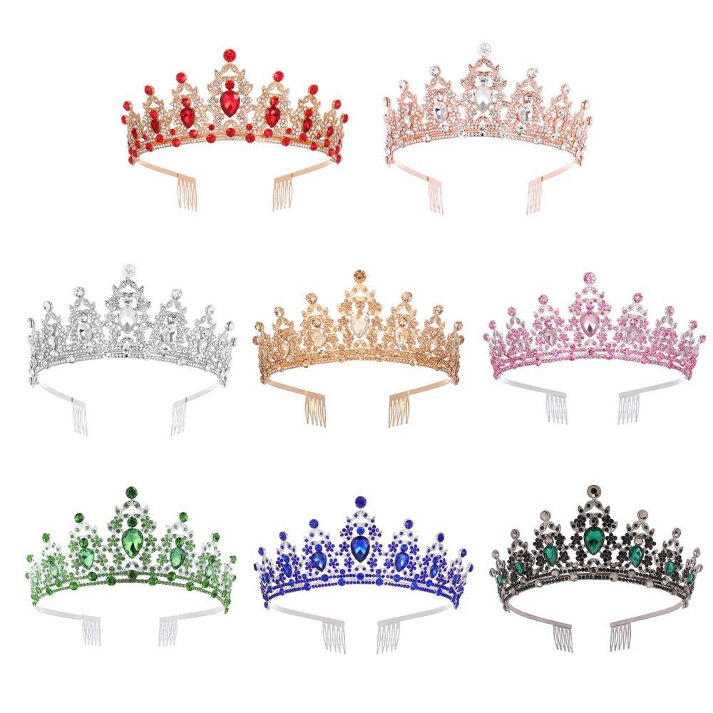 Корона-тиара Роскошная винтажная свадебная корона в стиле барокко Прическа Корона Тиара Кристалл Горный хрусталь Корона