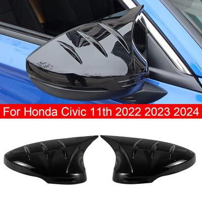 Для Honda Civic 11-го 2024 Автомобильная наклейка Накладка на зеркало заднего вида Боковое зеркало Колпачок крыла Внешняя отделка корпуса заднего вида двери Углеродный ABS