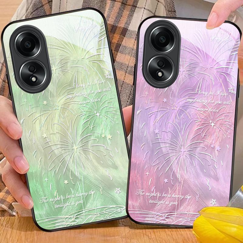 Исцеляющая завораживающая аура Для Oppo A78 A73 A79 A58 A60 A3 5G A54s A16 A98 A40 A3x A80 A74 A60 A17 A96 A93 A38 A18 Стеклянный чехол для телефона
