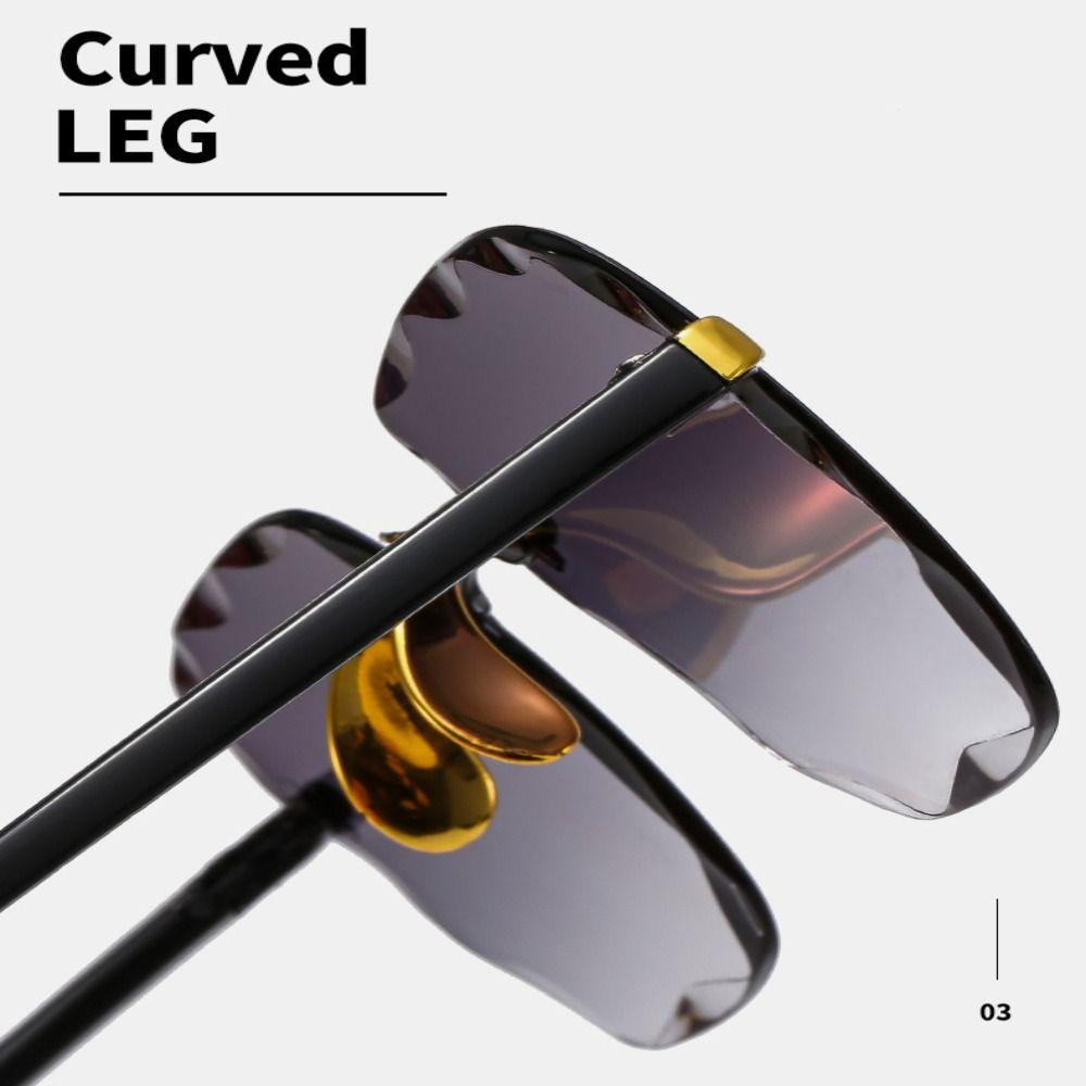 Винтажные градиентные солнцезащитные очки UV400 Женские стильные безободковые солнцезащитные очки для лета