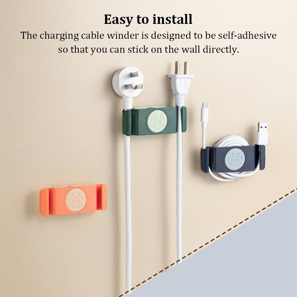 Pack of 4 Wall Mounted Appliances Cord Organizer Self-adhesive Air Fryer Charging Cable Wrapper Winder Accessory Bedroom