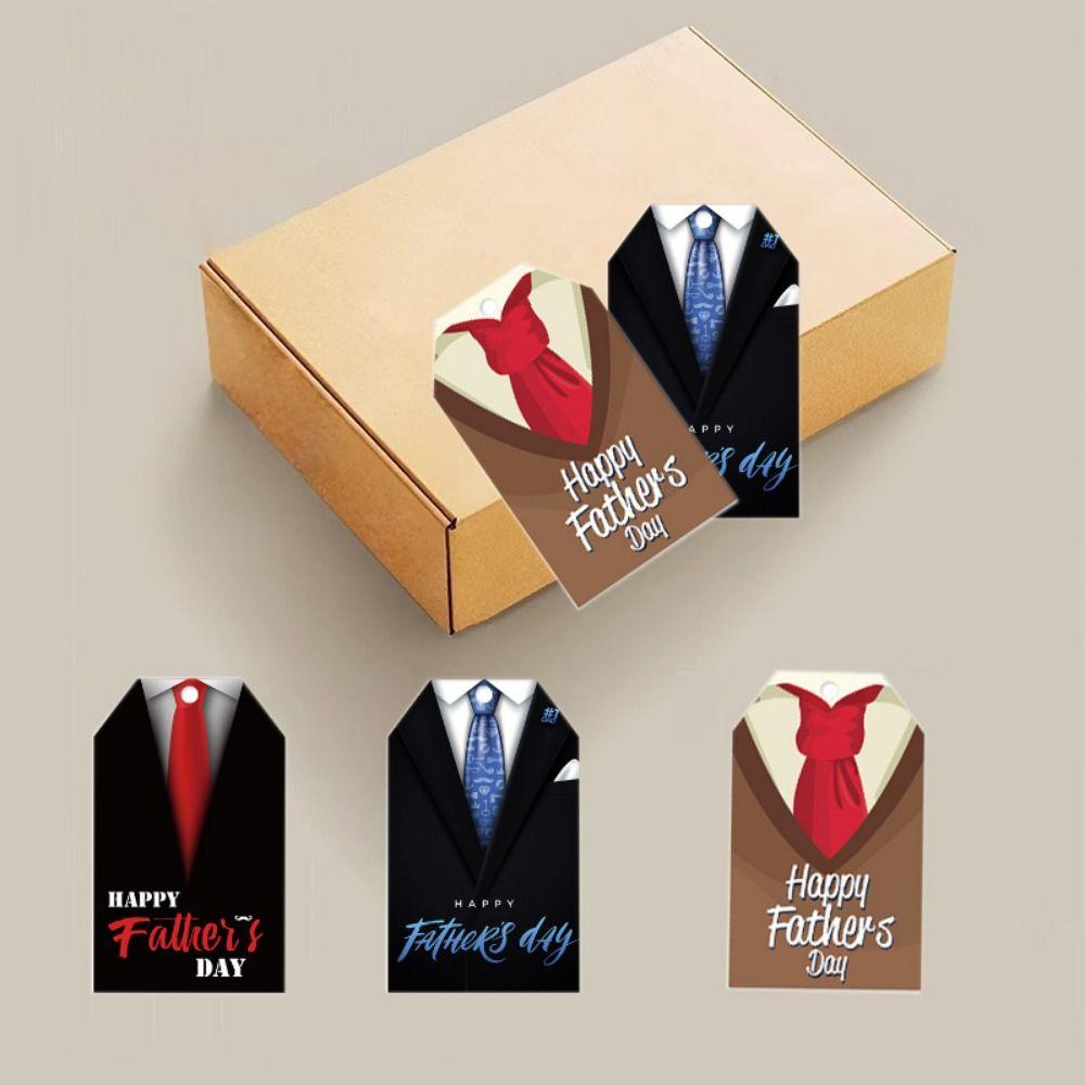 Colorful Neckties Hanging Label Paper Father's Day Ornament Father's Day Tie Tag  Party Favors