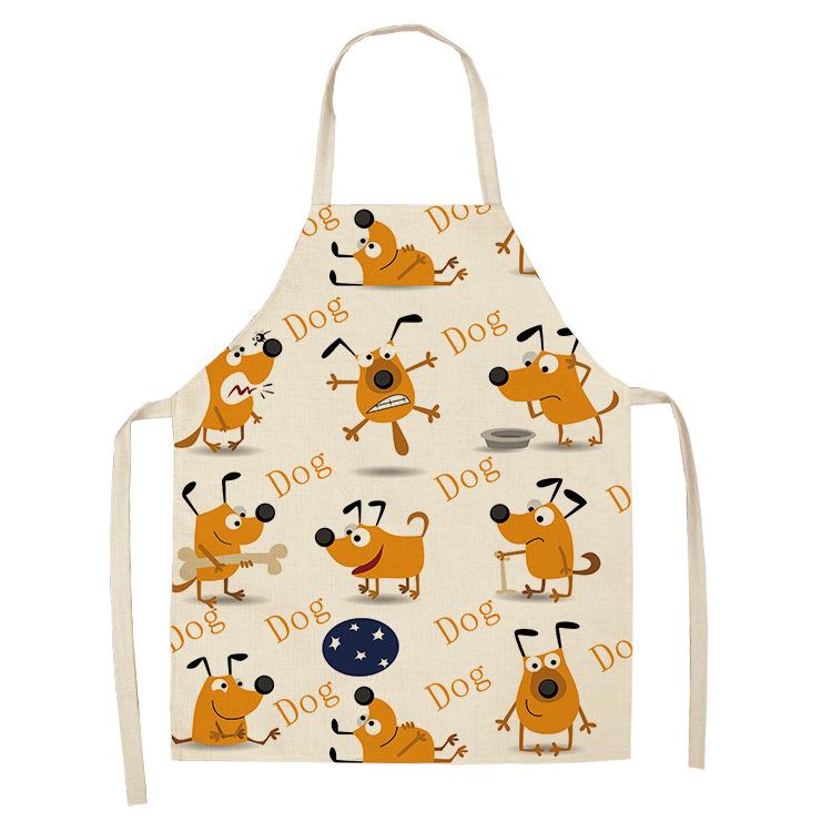 Детские фартуки с принтом кота и животного, женские льняные кухонные фартуки без рукавов, устойчивые к пятнам, инструменты для домашней кулинарии, выпечки, чистящие средства, нагрудник