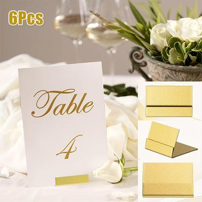 6 шт. Подставки для номеров столов из нержавеющей стали, простые держатели для рассадочных карточек, решение для рассадки на мероприятиях, элегантные 2 цвета