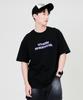 QUTON Anything Purple Oversized Heavy Short Sleeve T-Shirt_Black