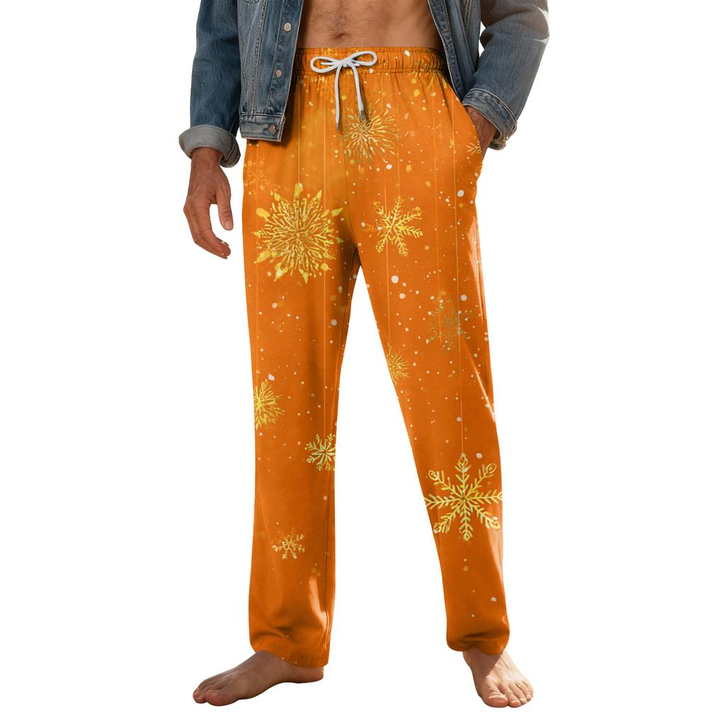 Мужские домашние мягкие пижамные штаны со шнурком и карманами, повседневные спортивные штаны