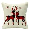 Festive Christmas Cushion Cover Featuring Adorable Reindeer And Snowflakes Design