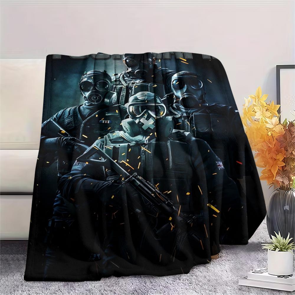 1PC Custom Name Tom Clancy's Rainbow Patterned Flannel Blanket Suitable For All Seasons for Home Decor Warmth and Comfort Gifts Holiday Present_xia