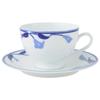 CANION WITS Blue Lily Tea Cup Saucer Western Tableware Design & (Gift/Home Use/Cafe/Restaurant Etc.) [Canion Wits]