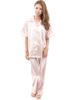 Gifts of Brilliance Silk Short Sleeve Pajamas Women's (Gift Set) (XL, Beige) PJ_1624