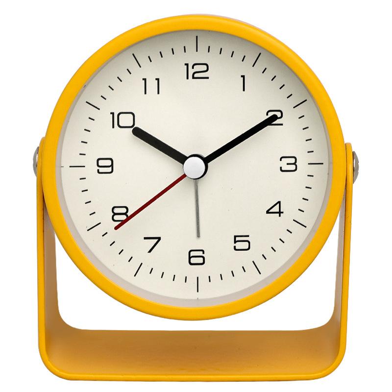 3.5 Inch Analogue Alarm Clock Silent Non-Ticking Bedside Clock Adjustable Angle Desk Clock with Light