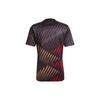 Adidas Striped Print Crew Neck Short Sleeve Soccer Jersey Men Tops Black HC1286