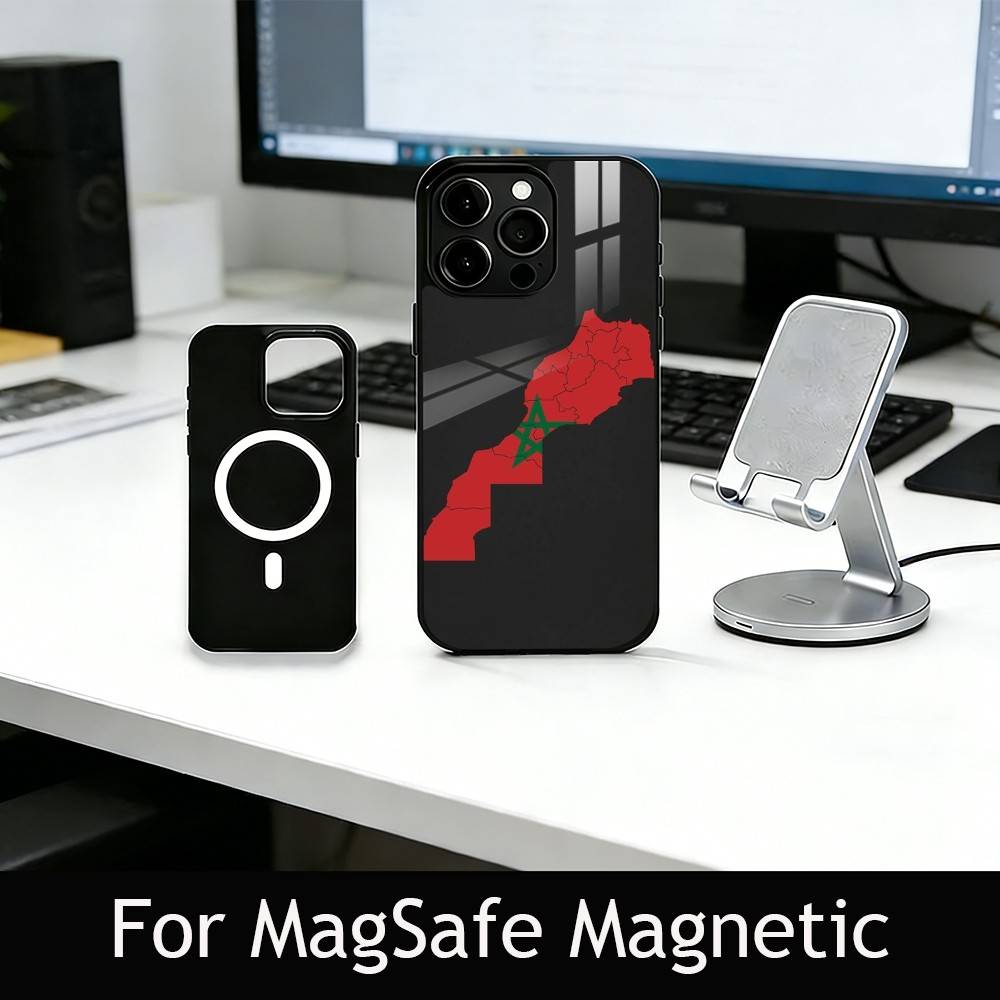 M-Morocco F-Flag Phone Case For iPhone17,16,15,14,13,12,11 Plus,Pro Magnetic with Magsafe Wireless Charging