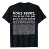 VOUS SAVEZ Monologues D Otis Classic T-Shirt Funny Letters Printed Sayings Graphic Tee Tops Humorous Personality Outfit Gifts