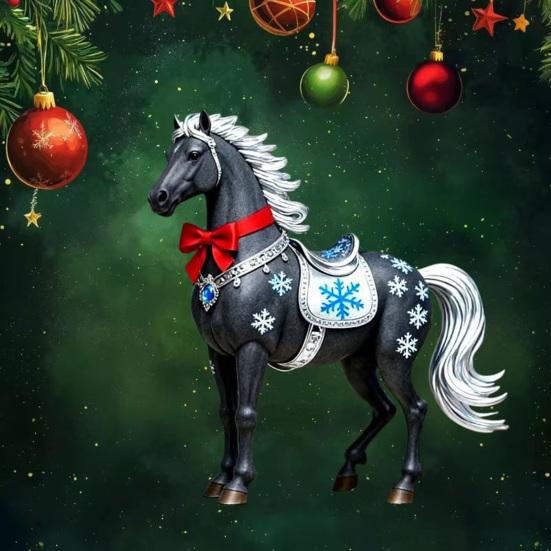 2D Плоская Лошадь Автомобильный Подвесной Орнамент Акриловая Лошадь Шарм для Зеркала Заднего Вида Праздничные Зимние Подвесные Аксессуары для Рождественской Елки Автомобильный Интерьер Стена Окно