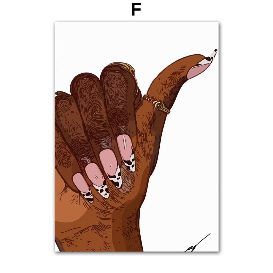 Модные очки, черная девушка, красивые ногти, настенная живопись на холсте, украшения для гостиной, постеры и принты, настенные картины для дома