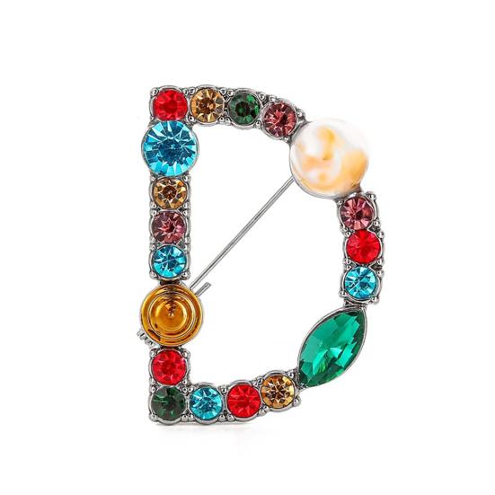 Брошь Изысканная красивая красочная брошь с буквой на булавке для банкета