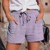 Summer Loose Casual Women Shorts New Fashion High Waisted Pleated Lace-up Wide Leg Shorts for Women Elegant Ladies Pockets Cotton Short Pants 1012