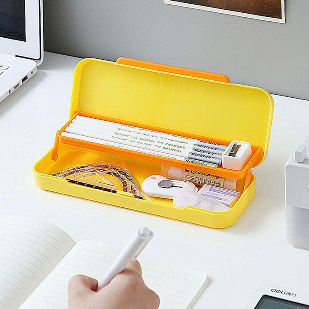Supplies Large Capacity Macaron Color Pencil Box Pen Case Stationery Case Double Layer Pencil Case