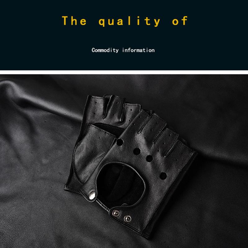 Мужские перчатки без пальцев с половинным пальцем для вождения, фитнеса, мотоцикла, велоспорта, козьей кожи, мужские перчатки из искусственной кожи, варежки