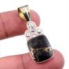 Натуральная черная медная бирюза 925 проба цельное серебро подарок двухцветная подвеска 1,75" u7O23