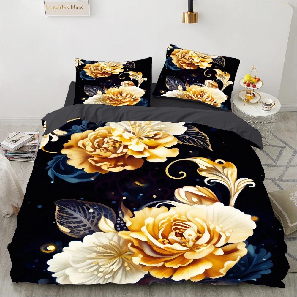 Red Rose Bedding Set Qulit Cover 3d Floral Duvet Cover Set Flower Comforter Cover Queen King Size Bed Linen 220x240 200x200