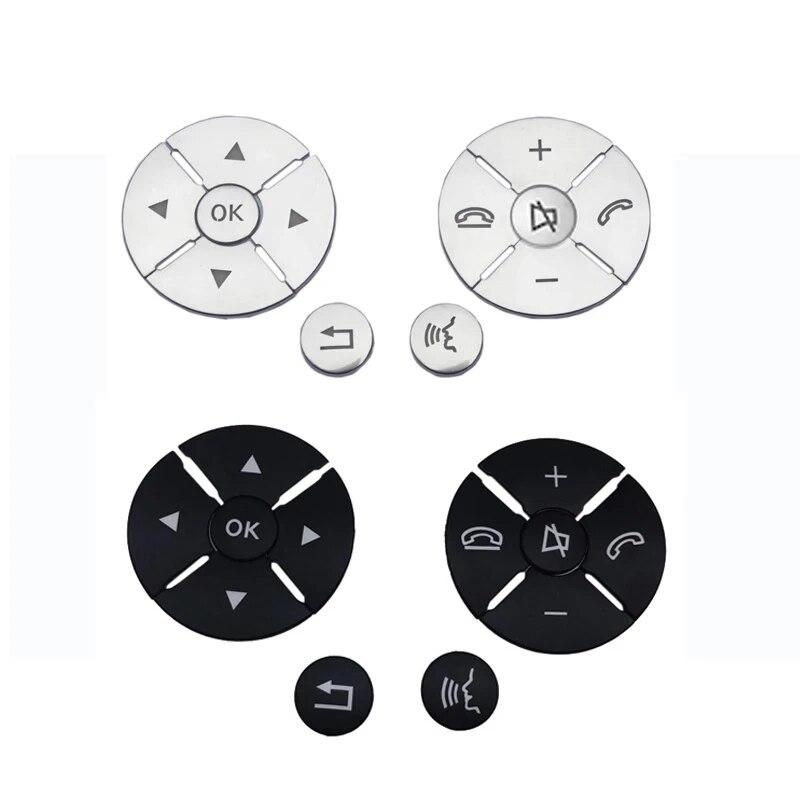 Chrome Car Steering Wheel Button Switch Trim Cover Sticker Fit For Mercedes Benz C E S Class W204 W212 W221 GLK X204 C200 C250
