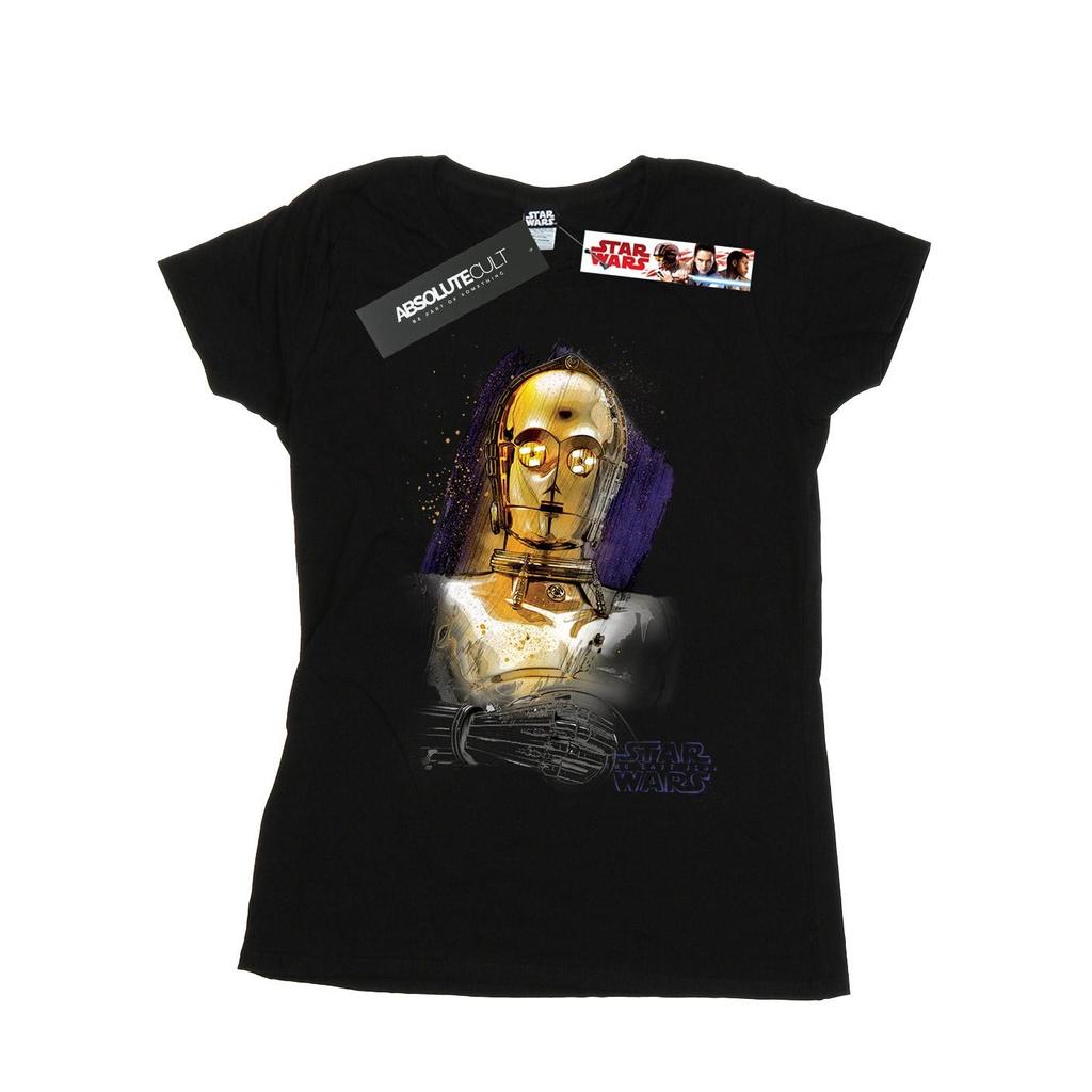 STAR WARS Womens/Ladies The Last Jedi C-3PO Brushed Cotton T-Shirt