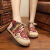 Spring Ethnic Style Women's Shoes, College Style Breathable and Comfortable Cotton and Linen Cloth Shoes Embroidered Shoes,